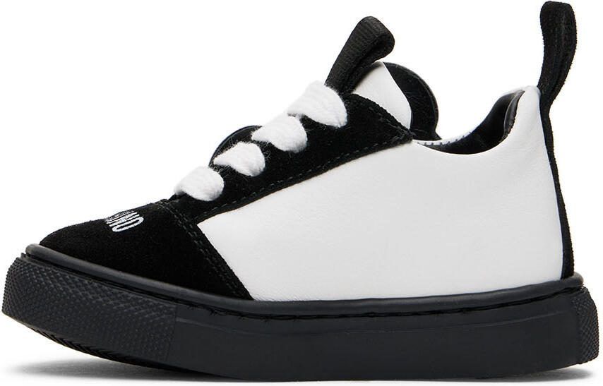 Moschino Baby Black  White Teddy Sneakers - Picture 3