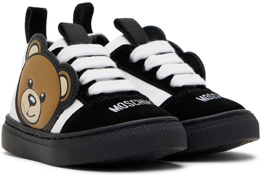 Moschino Baby Black  White Teddy Sneakers - Picture 2