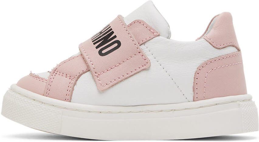 Moschino Baby White  Pink Teddy Sneakers - Picture 2
