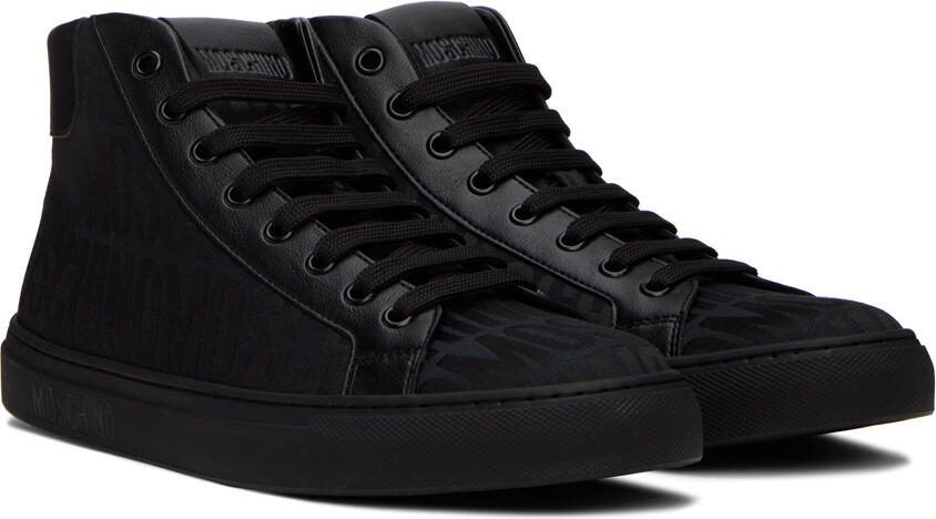 Moschino Black All-Over Logo Sneakers - Picture 2