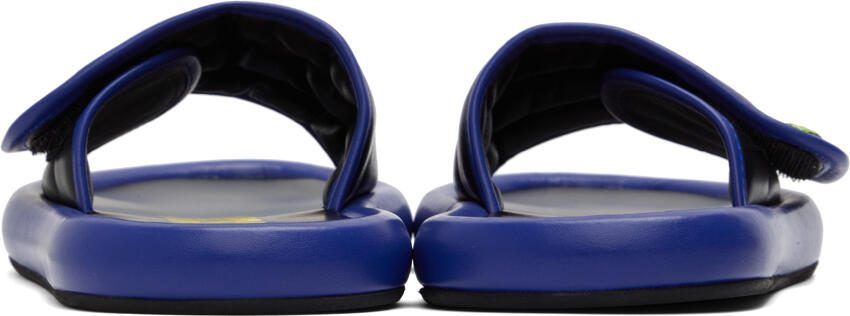 Moschino Black  Blue Logo Slides - Picture 2