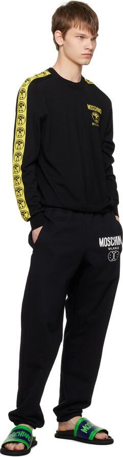 Moschino Black  Green Logo Sandals - Picture 4