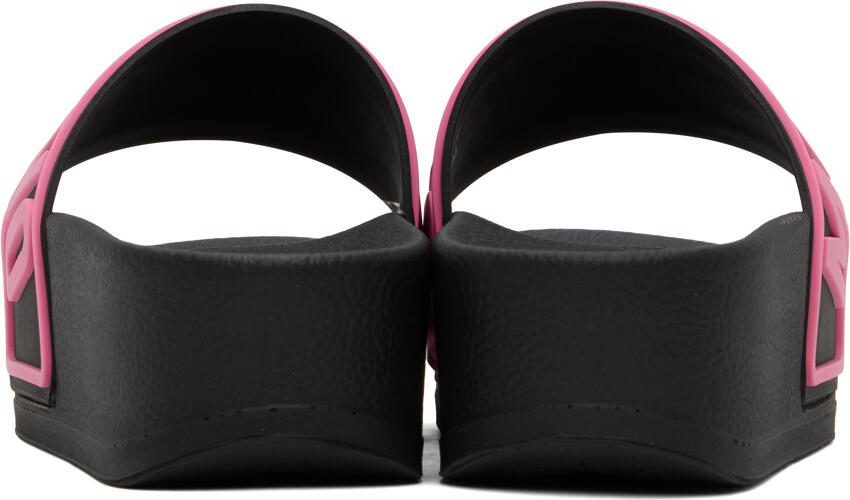 Moschino Black  Pink Platform Pool Slides
