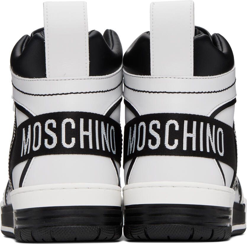 Moschino Black  White Streetball Asymmetrical Sneakers