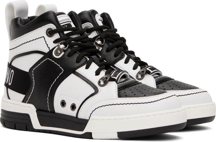Moschino Black  White Streetball Sneakers - Picture 3