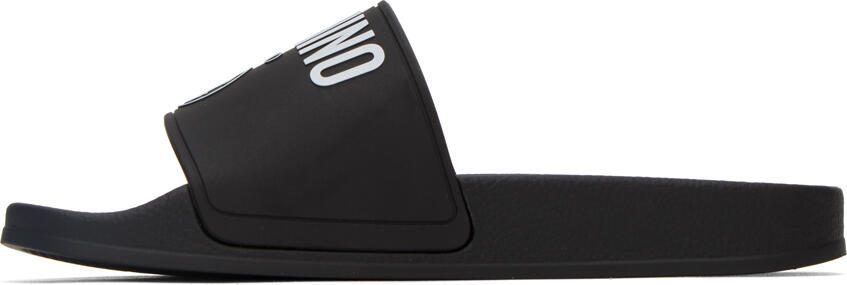 Moschino Black Double Smiley Slides - Picture 4