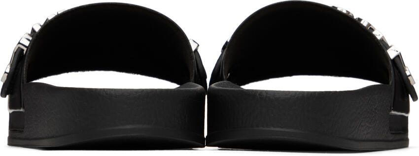Moschino Black Lettering Slides - Picture 2