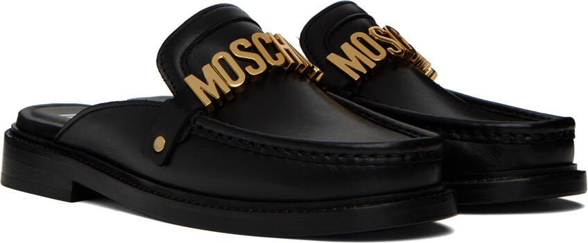 Moschino Black Logo Lettering Loafers - Picture 2