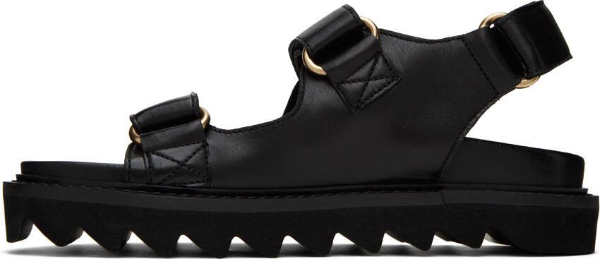 Moschino Black Logo Platform Sandals - Picture 3