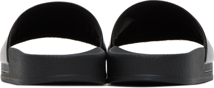 Moschino Black Logo Pool Slides