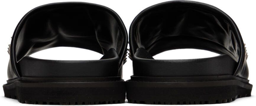Moschino Black Studded Logo Slides