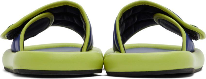 Moschino Blue  Green Logo Slides - Picture 2