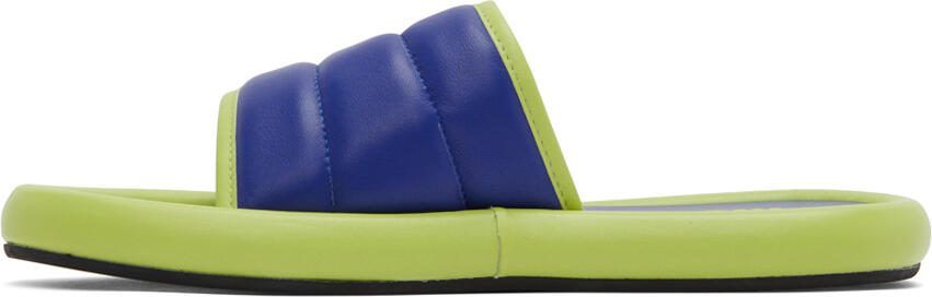 Moschino Blue  Green Logo Slides - Picture 4
