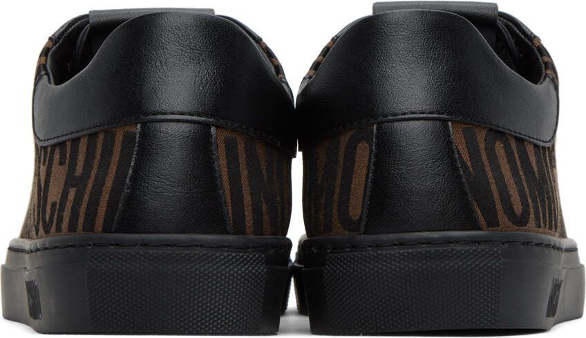 Moschino Brown  Black Jacquard Sneakers