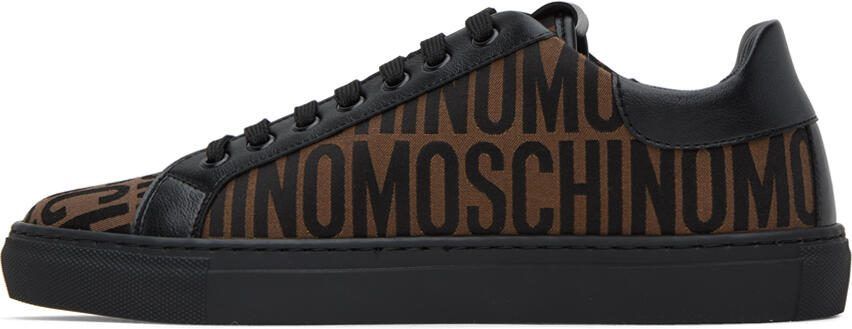 Moschino Brown  Black Jacquard Sneakers - Picture 3