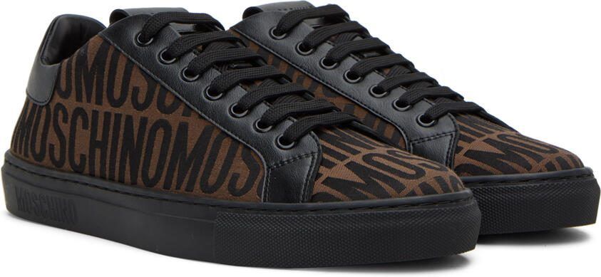 Moschino Brown  Black Jacquard Sneakers - Picture 2