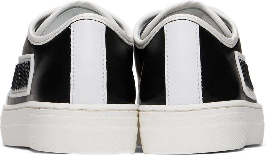 Moschino Kids Black  White Paneled Sneakers