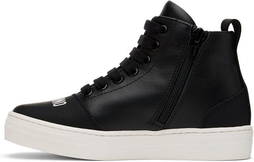 Moschino Kids Black Patch High Sneakers - Picture 3