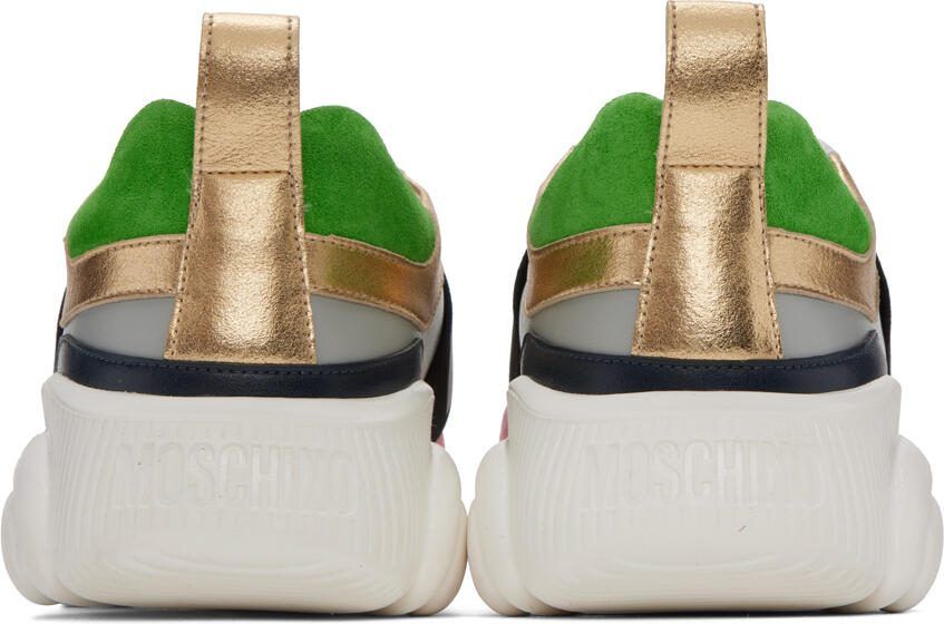 Moschino Multicolor Elastic Band Teddy Sneakers