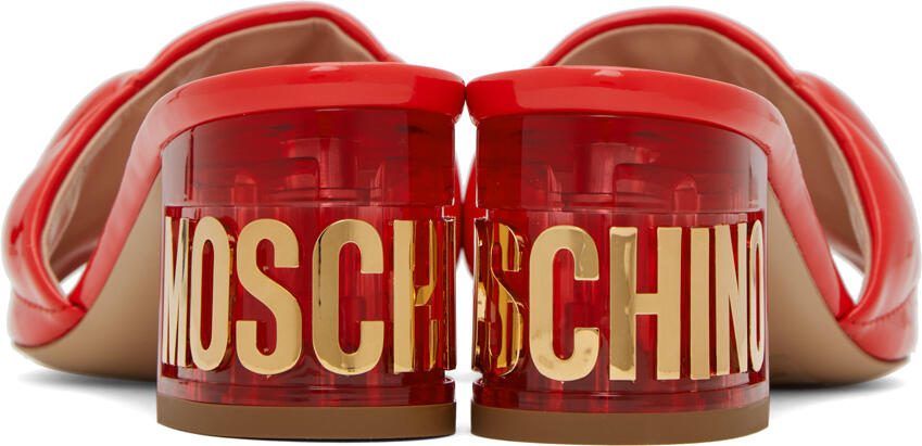 Moschino Red Quilted Mules