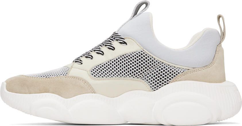 Moschino White  Beige Teddy Sneakers - Picture 3
