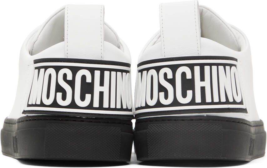 Moschino White  Black Logo Sneakers