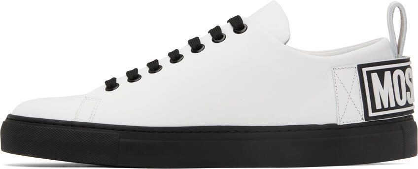 Moschino White  Black Logo Sneakers - Picture 3