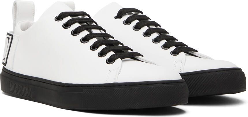 Moschino White  Black Logo Sneakers - Picture 2