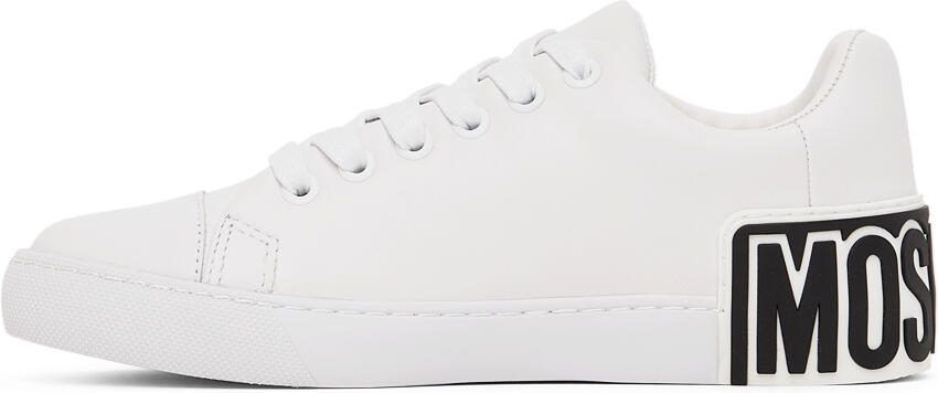 Moschino White  Black Logo Sneakers - Picture 4