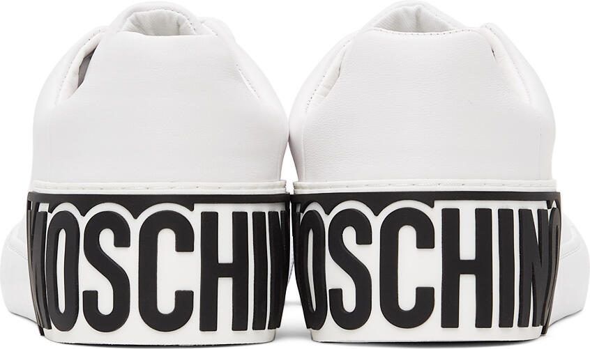 Moschino White  Black Logo Sneakers - Picture 2