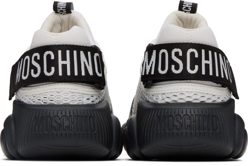 Moschino White  Gray Teddy Sneakers