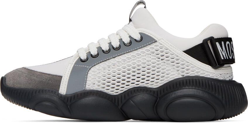 Moschino White  Gray Teddy Sneakers - Picture 3