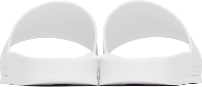 Moschino White Double Smiley Slides
