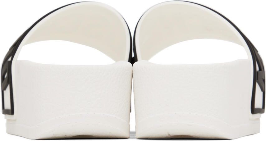 Moschino White Platform Slides