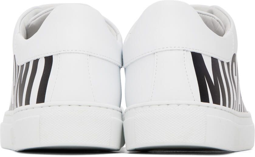 Moschino White Printed Sneakers