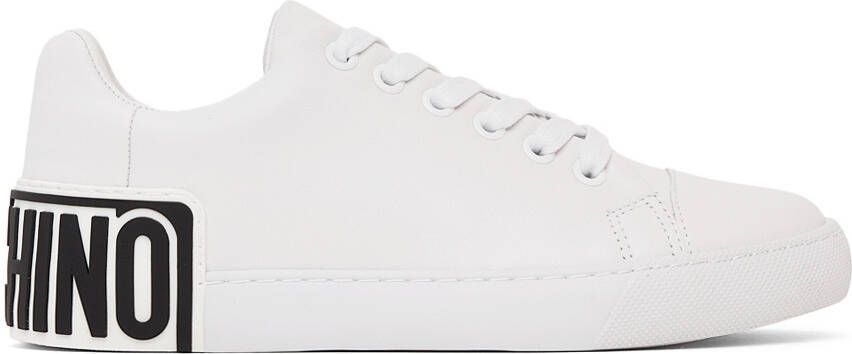 Moschino White  Black Logo Sneakers - Picture 5
