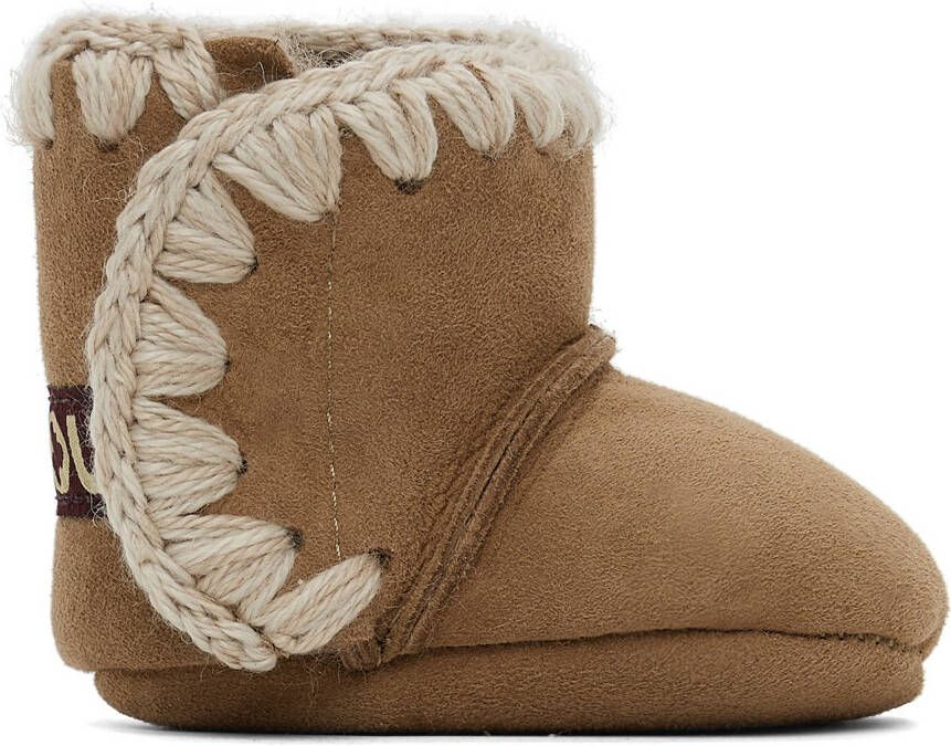 Mou Baby Brown Velcro Suede Pre-Walkers - Picture 4
