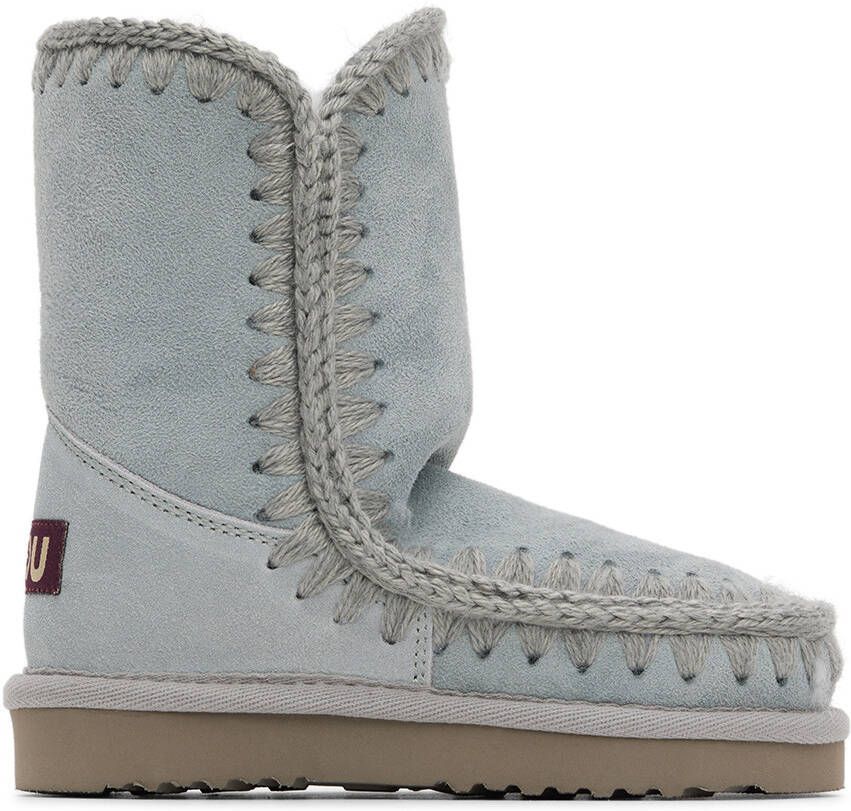 Mou Kids Blue Suede Boots - Picture 5