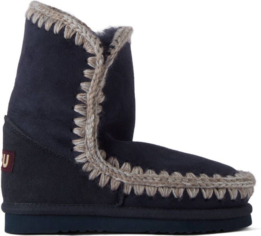 Mou Kids Navy Ankle 18 Boots - Picture 4