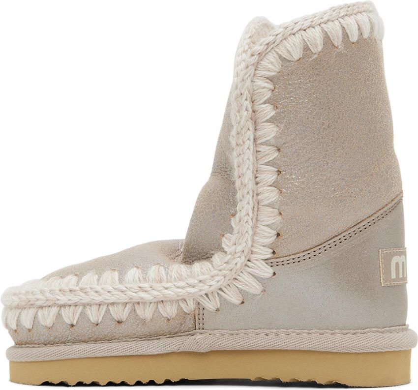 Mou Kids Silver Suede Boots