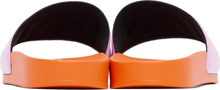 MSGM Pink  Orange Embossed Slides