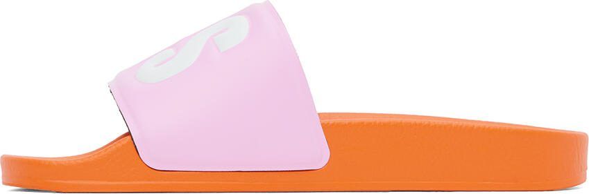 MSGM Pink  Orange Embossed Slides - Picture 4