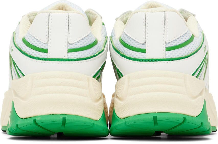MSGM White  Green Vortex Sneakers