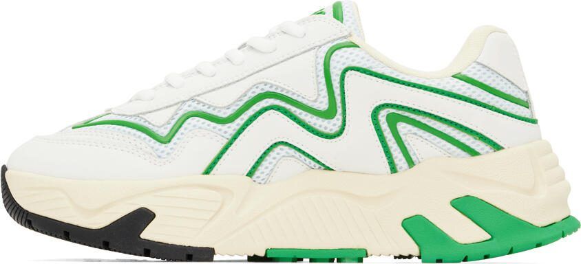 MSGM White  Green Vortex Sneakers - Picture 3