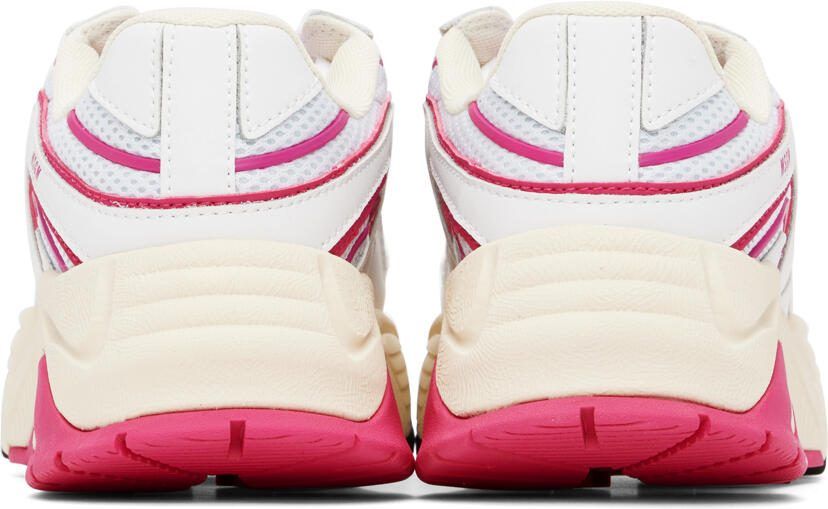 MSGM White  Pink Vortex Sneakers