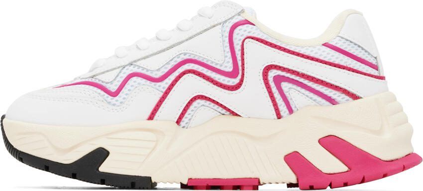 MSGM White  Pink Vortex Sneakers - Picture 3