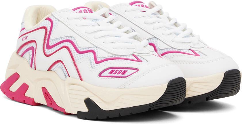 MSGM White  Pink Vortex Sneakers - Picture 2