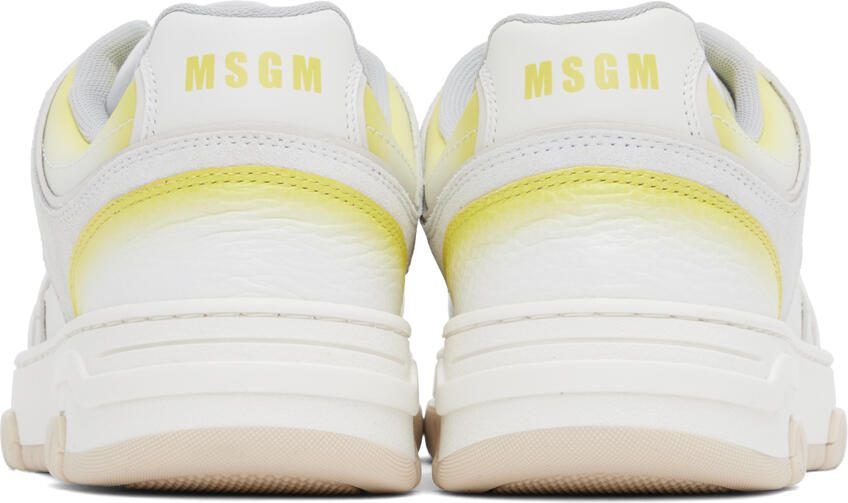 MSGM White  Yellow Scrapa UOMO Sneakers