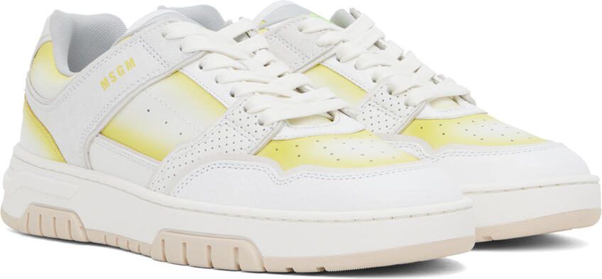 MSGM White  Yellow Scrapa UOMO Sneakers - Picture 2