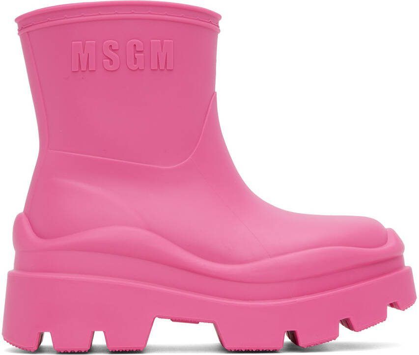 MSGM Pink Supergomma Boots - Picture 5